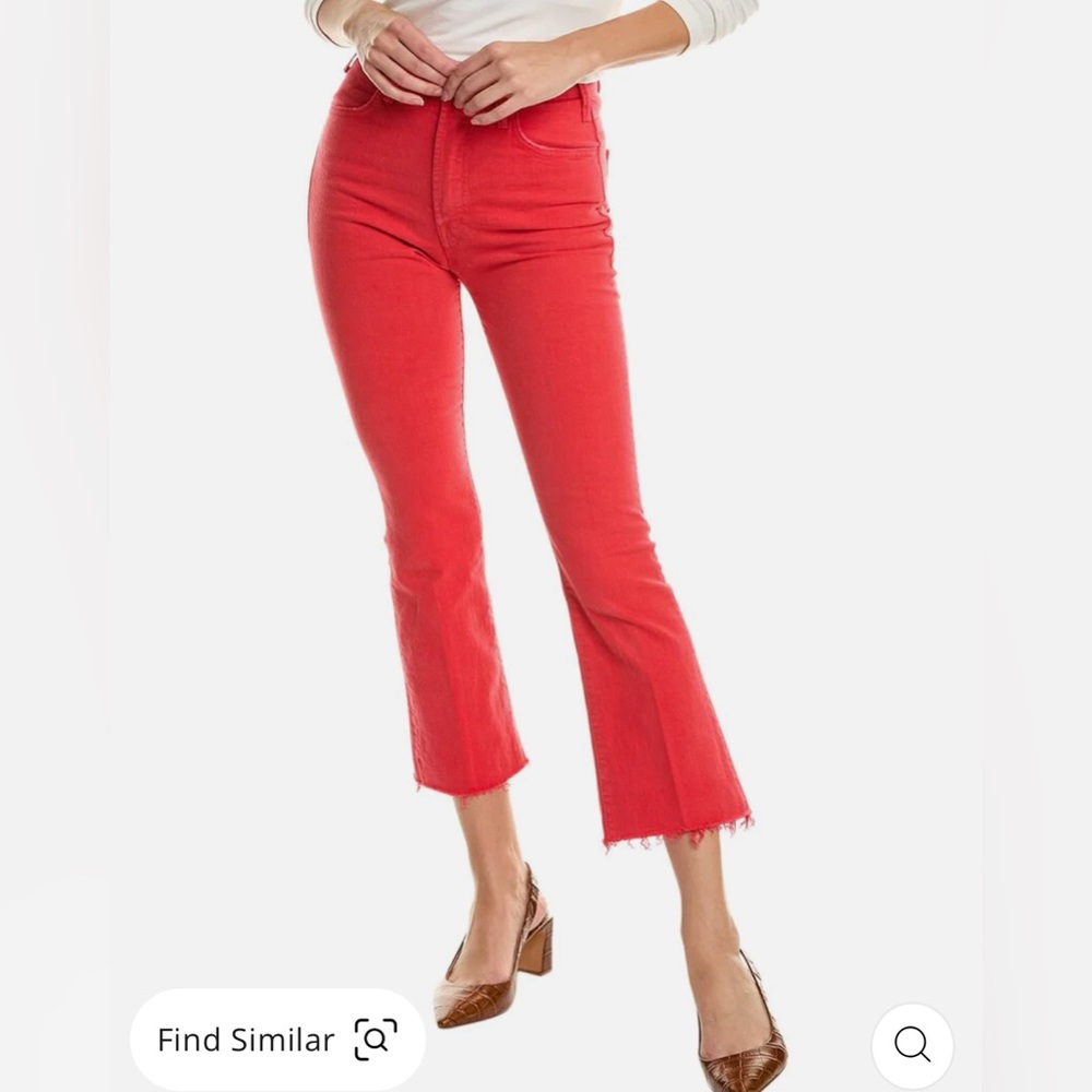 MOTHER Denim The Hustler Ankle Fray Red NWT